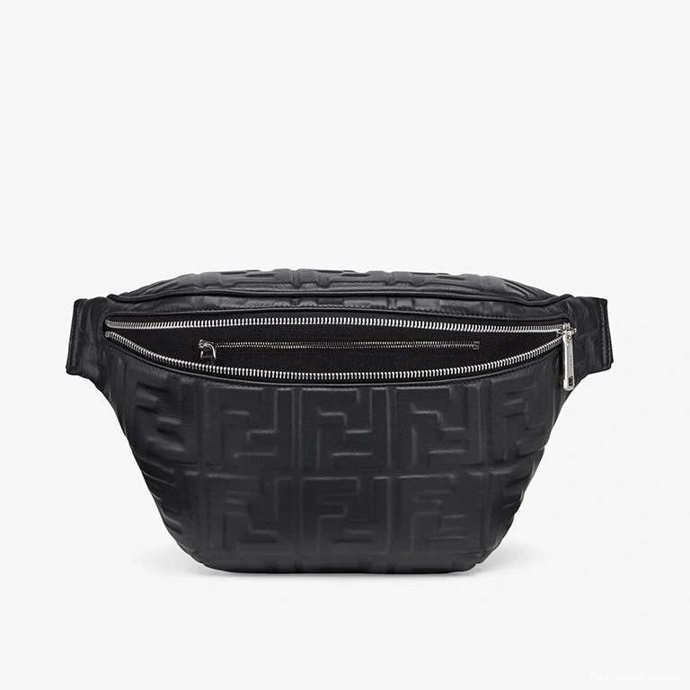 Affordable HOT In Black Belt Nappa Bag Leather Fendi Motif FF 0823